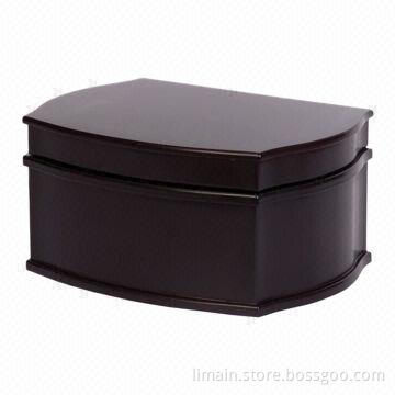 Wooden Jewelry Box with Full Interior Mirror, Measures 11 x 7.875 x 5.375 Inches